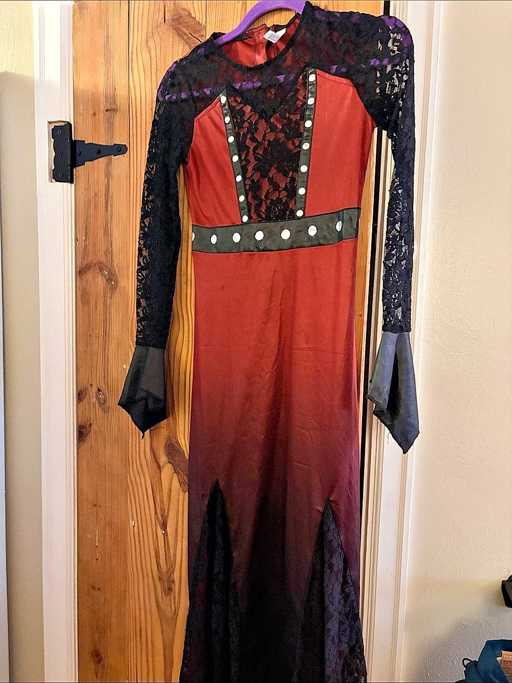 Red & Black Lace Costume Dress Like New